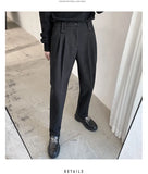 Autumn Winter Woolen Business Dress Pants Men Elastic Waist Streetwear Casual Trousers Formal Social Suit Pants Costume Homme aidase-shop