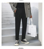 Autumn Winter Woolen Business Dress Pants Men Elastic Waist Streetwear Casual Trousers Formal Social Suit Pants Costume Homme aidase-shop