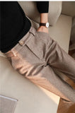 Aidase Woolen Pants Women's Harem Pencil Pants Autumn Winter High Waisted Casual Suit Pants Office Lady Women Trousers aidase-shop
