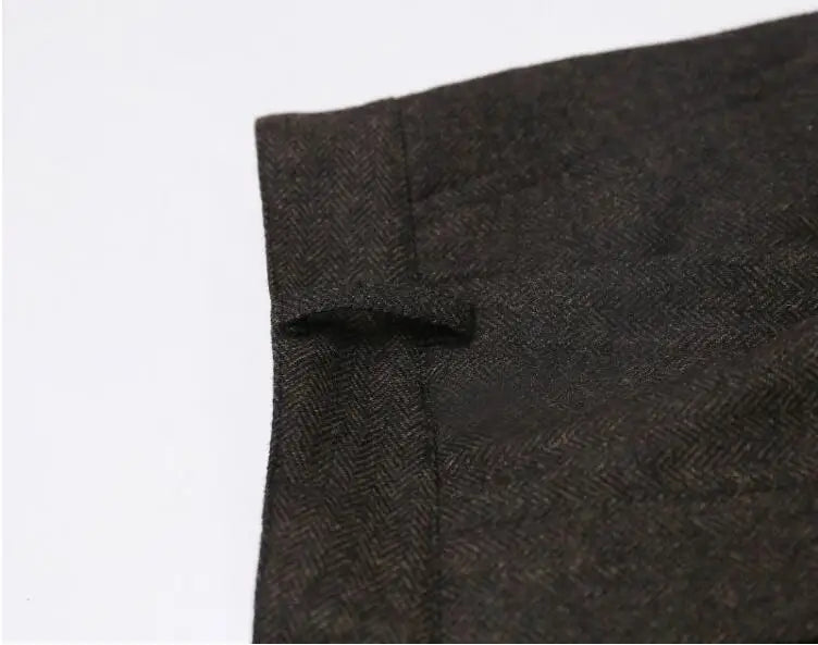 Aidase Winter British Style Men Pants Vintage Tweed Straight Casual Trouser Business Wool aidase-shop