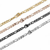 AIDASE  -  Fashion New Figaro Chain Necklace For Men Punk Silver Color Stainless Steel Long Necklace Men Hip Hop Jewelry Gift aidase-shop