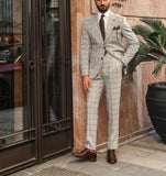 Aidase Men Suits Sets Slim Fit Check Costume Homme Tailor-Made 2 Pieces Coat Pants Prom Tuxedos Formal Peak Lapel Tailored aidase-shop