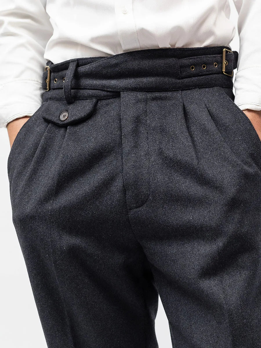 =Aidase Winter Men's Thick Woolen Improved Gurkha Casual Pants Wool Gurkha Classic Trousers Can Be Customized And Extended Large Size aidase-shop