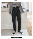 Autumn Winter Woolen Business Dress Pants Men Elastic Waist Streetwear Casual Trousers Formal Social Suit Pants Costume Homme aidase-shop
