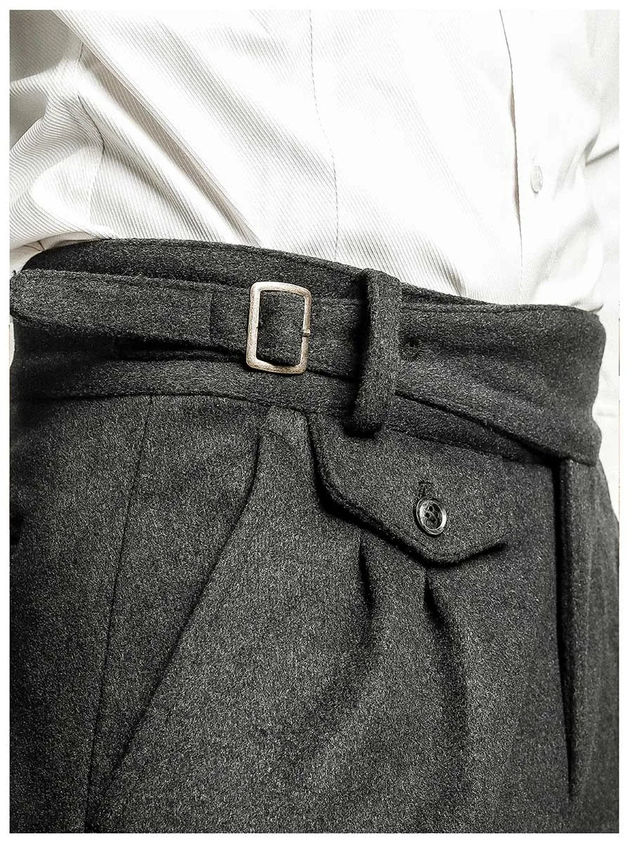 Aidase Autumn And Winter New Korge Men's Merino Wool Slim Pants Gurkha Woolen Thickened Casual Pants 9 Points Plus Size Thick 6XL aidase-shop