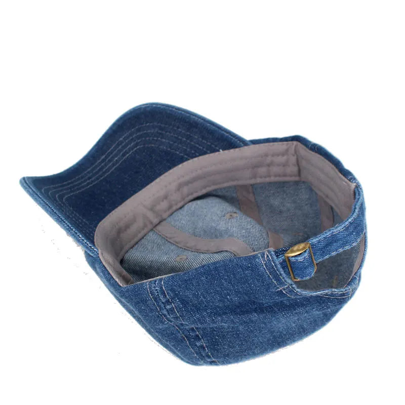 Aidase Washed Denim Jeans Men Baseball Cap Women Snapback Hats Caps For Men Falt Bone Gorras Casquette Solid Male Dad Baseball Hat Cap aidase-shop