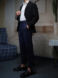 Aidase Autumn Men's Gurkha Retro Denim Trousers European American Slim Gurkha Navy Blue Trousers Army Pants Men Large Size Customizatio aidase-shop
