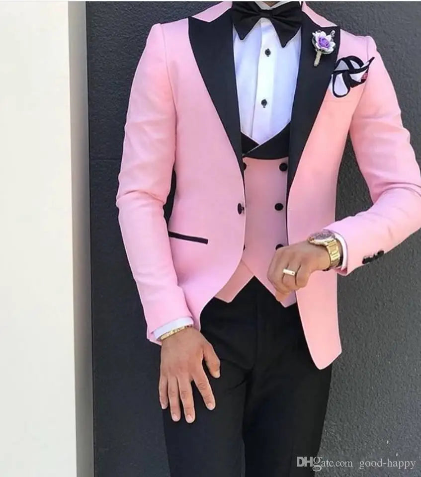 Aidase Men Suit Fashion Formal Business Slim Fit 3 Pieces White Blazers Burgundy Pants Men's  Wedding Male Set Groom Suit aidase-shop