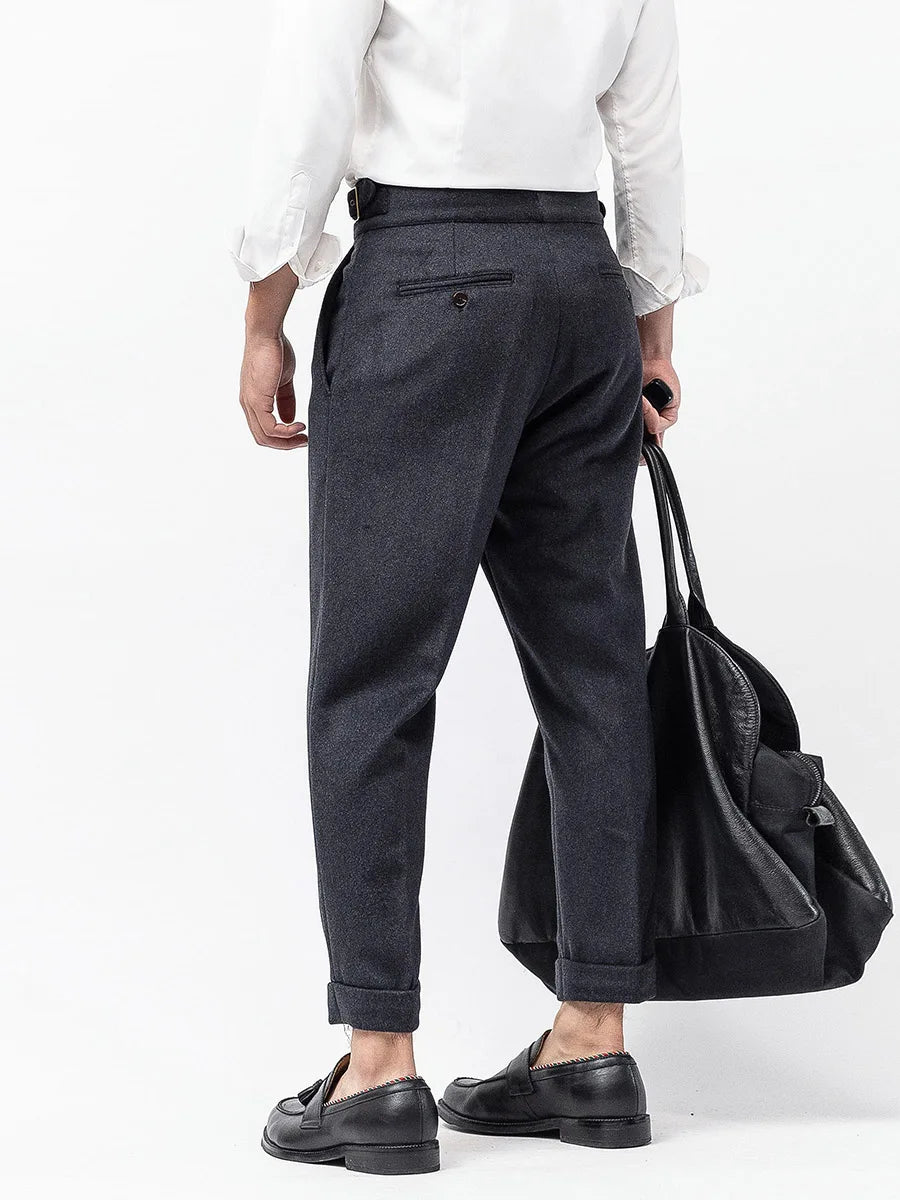 =Aidase Winter Men's Thick Woolen Improved Gurkha Casual Pants Wool Gurkha Classic Trousers Can Be Customized And Extended Large Size aidase-shop