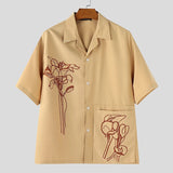 AIDASE  -  Men Shirt Summer Printing Vacation Oversize Lapel Short Sleeve Men Clothing Streetwear 2025 Fashion Casual Tops Men aidase-shop