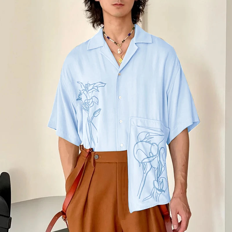 AIDASE  -  Men Shirt Summer Printing Vacation Oversize Lapel Short Sleeve Men Clothing Streetwear 2025 Fashion Casual Tops Men aidase-shop