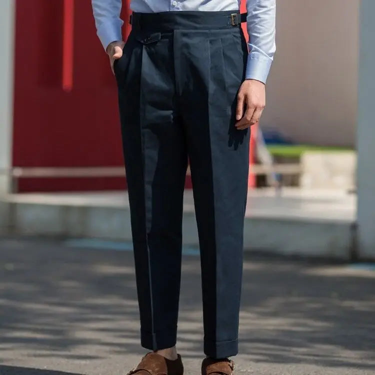 Aidase Spring Autumn Men's New Fashion Solid Color Suit Pants Male Business Casual Loose Pants Male High Waist Work Pants aidase-shop