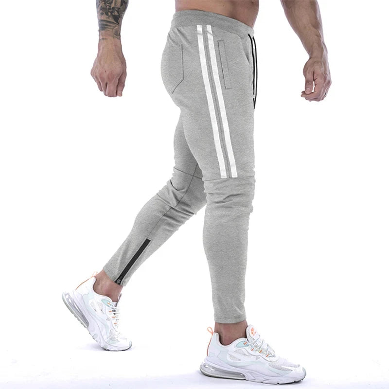 AIDASE  -  Gym Skinny Jogger Pants Men Running Sweatpants Fitness Bodybuilding Sports Pants Zip pocket Male Cotton Jogging Trousers men aidase-shop