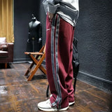 Aidase Trousers Straight Men's Sweatpants Autumn and Winter Male Sports Pants Striped Cotton Elastic Wide Baggy Tracksuit Bottoms Retro aidase-shop