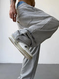 Aidase Hip Hop Grey Sweatpants Sports Pants Button Jean Elastic Waist Pants Loose Trousers Y2K Casual Sportwear Pants Joggers aidase-shop