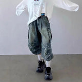 AIDASE  -  Summer New Men's Straight Wide-Leg Cropped Jeans Retro American Fashion Trend Street Hip-Hop Niche Casual Loose Men's Bottoms aidase-shop