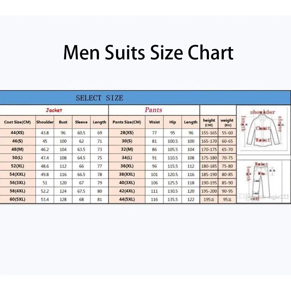 Aidase Elegant Men Suits Single Breasted Peak Lapel Slim Fit Male Clothing 2 Piece Jacket Pants Sets Formal Prom Party Costume Homme aidase-shop
