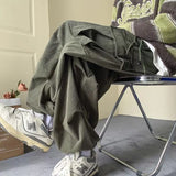 Aidase Corduroy Cargo Pants for Men Streetwear Black Cargo Trousers Male Joggers Hip Hop Green Black Japanese Pocket Korean aidase-shop