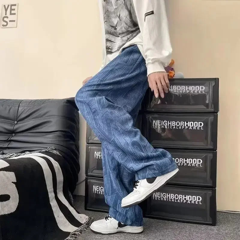 Aidase Pocket Straight Loose Baggy Casual Pants Man Autumn Winter Corduroy Trousers For Men Wide Y2k Spandex Xxxl High Quality Cotton aidase-shop