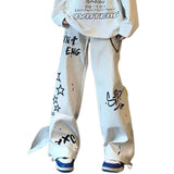 AIDASE  -  Autumn Elegant Fashion Harajuku Slim Fit Ropa Hombre Loose Casual All Match Wide Leg Pants Printed Pockets Straight Leg Pants aidase-shop