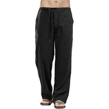 AIDASE  -  Spring Linen Wide Men Pants Korean Trousers Oversize Cotton Streetwear Male New Yoga Pants Casual Men Clothing Sweatpants aidase-shop