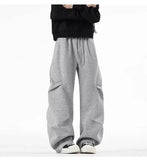 AIDASE  -  High Waist Men Sports Pants American Style Loose Draped Straight Wide Leg Casual Drawstring Trousers Autumn New 21E7679 aidase-shop