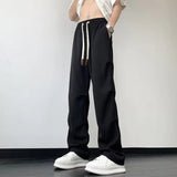 AIDASE  -  Men Casual Pants Pleated Decoration Drawstring Straight-leg Design Quick-Dry American High Street Cargo Trousers 21E6839 aidase-shop