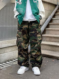 New Designer Famous Brand Trendy Camouflage Casual Spring Autumn High Waist Loose Sports Overalls Cargo Pants Men aidase-shop