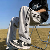 Aidase American Quick-drying Sports Casual Pants Men Korean Style Trendy High Street Overalls Loose Straight Striped Long Pants Chic aidase-shop