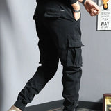 Aidase Harem Cargo Pants for Men Y2k Multi Pocket Fashion Navy Slacks Casual Slim Stretch Loose Stacked Outdoor Hip Hop Trousers Man Xl aidase-shop