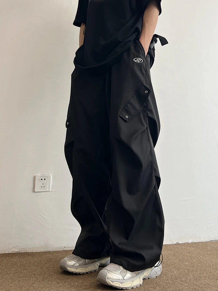 Aidase Parachute Cargo Pants Men Hip Hop Wide Leg Trousers Male Quick Drying Streetwear Loose Oversize Korean Hip Hop aidase-shop
