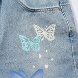 Aidase American Streetwear Butterfly Printed Straight Leg Jeans Man Hip Hop Splashed Ink Blue Jeans Y2k Slim Jeans Men 2024 Fashion aidase-shop