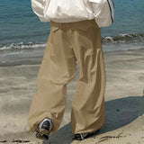 AIDASE  -  Men Cargo Pants Solid Color Drawstring Joggers Loose Casual Trousers Men Streetwear 2025 Fashion Male Long Pants S-5XL aidase-shop