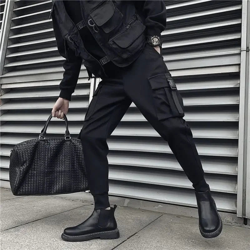 Aidase Male Trousers Black Slim Autumn Men's Cargo Pants Luxury Spandex Fashion Y2k Cotton Nylon Designer Street Loose Big Size Emo aidase-shop