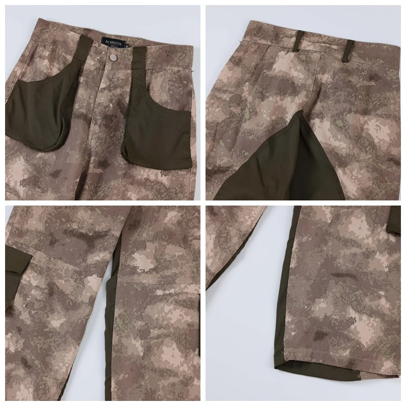 Aidase Vintage Camouflage Denim jean Street Wear Functioncan Patches Casual Jeans Pants Mens Baggy straight Leg Camou Jeans Overalls aidase-shop