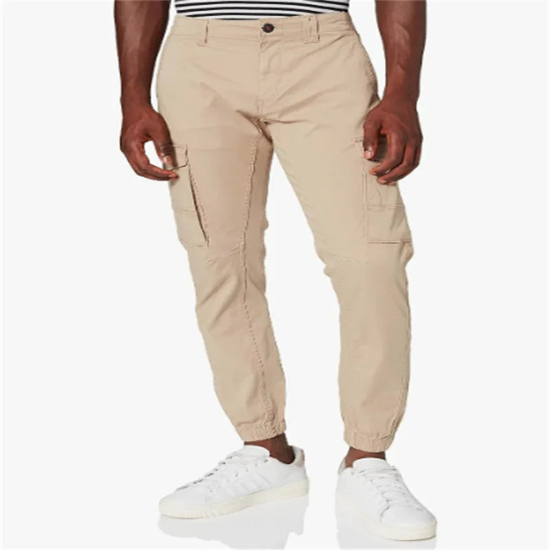 AIDASE  -  Men Casual Multi Pocket Cargo Tapered Pants Stylish Streetwear aidase-shop