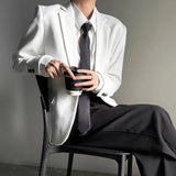 AIDASE  -  Autumn Winter Men's Solid Color Long-Sleeved Suit Jacket American Retro Fashion Trend High Street Loose Simple Niche Men's Tops aidase-shop