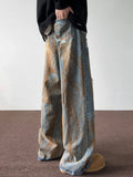 Aidase Spring and Autumn Tie Dyed Distressed Jeans, Men's Straight Leg American Trendy Brand Ruffian Handsome Casual Hip-hop High 2024 aidase-shop