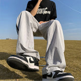 Aidase American Quick-drying Sports Casual Pants Men Korean Style Trendy High Street Overalls Loose Straight Striped Long Pants Chic aidase-shop