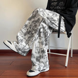 AIDASE  -  American Retro Tie Dye Men's Casual Pants Loose Straight Leg Autumn Trendy Brand High End Feeling Casual Sports Sweatpants aidase-shop