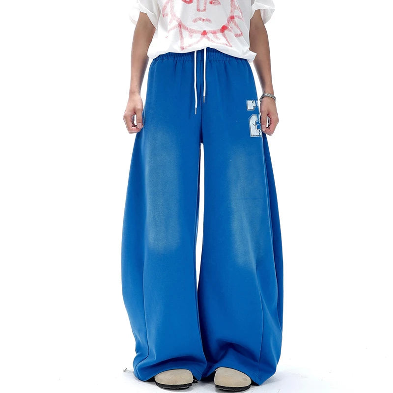 AIDASE  -  Summer New Male Washed Sweatpants Fashion Drawstring Straight-leg Design Simple Casual Men Trousers Menswear Tide 21E6603 aidase-shop