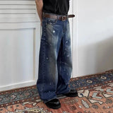 AIDASE  -  Vintage Men's Jeans Loose Ink Splash Wide-Leg Design Stylish Straight-Leg Denim Pants 2025 Autumn New Clothing 21E7640 aidase-shop