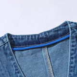 Aidase Denim Vest Men's Jacket Spring Autumn Jeans Jacket V-neck Design Korean Vest Loose Casual Fashion All-match Style Male Clothing aidase-shop