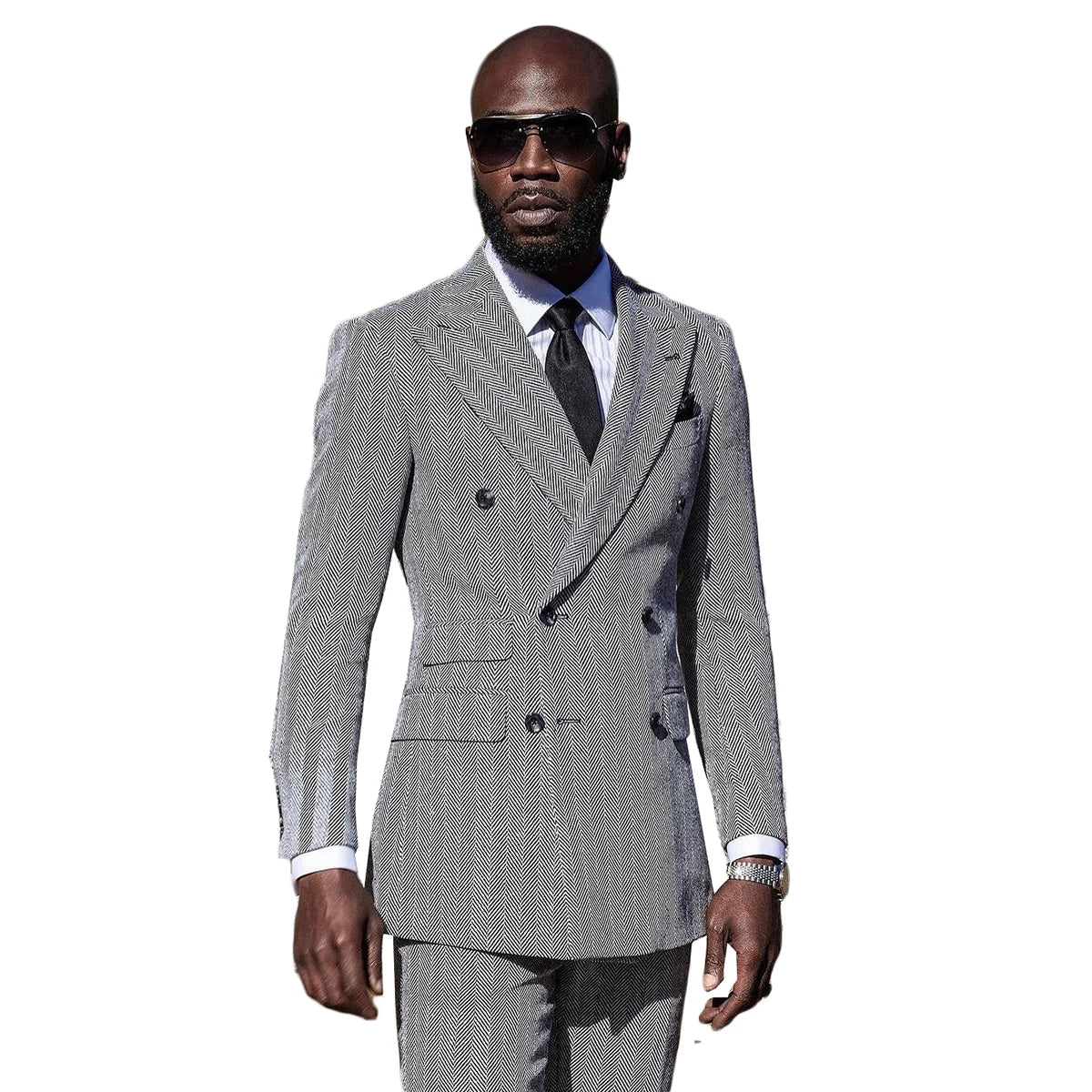 Aidase Fashion Herringbone Wedding Suits For Men Peak Lapel Groom Wear Slim Fit Business Tuxedos Custom Made 2 Pcs Jacket Pants aidase-shop