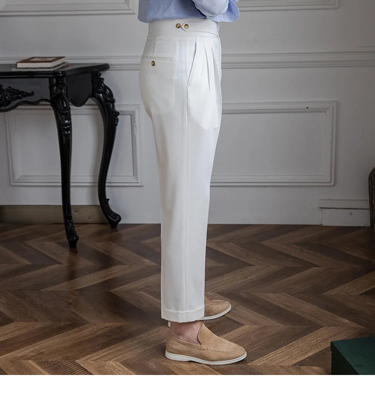 Aidase High Quality Italian Casual High Waist Straight Pants Men Versatile Business Formal Trousers Pant For Men Social Trousers aidase-shop