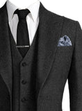 Aidase Mens Herringbone Suits 3 Pieces Wool Formal Groom Wear Work Business Customize Tuxedos Blazer Pants Vest For Wedding aidase-shop