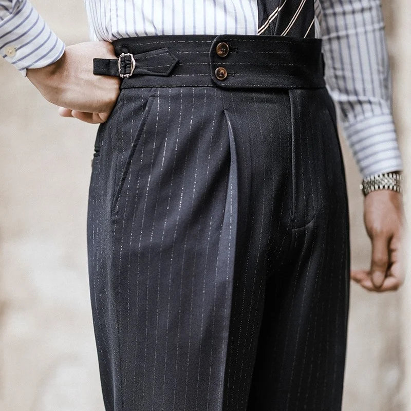 Aidase Lurex Yarn Trousers Pant For Man 2024 Office Trouser Men Business Casual Pant British Social Club Outfits Pantalones Hombre aidase-shop