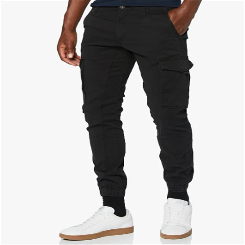 AIDASE  -  Men Casual Multi Pocket Cargo Tapered Pants Stylish Streetwear aidase-shop