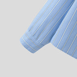 AIDASE  -  Men Striped Shirt Lapel Long Sleeve Button Autumn Casual Men Clothing Loose 2025 Streetwear Korean Style Fashion Shirts aidase-shop
