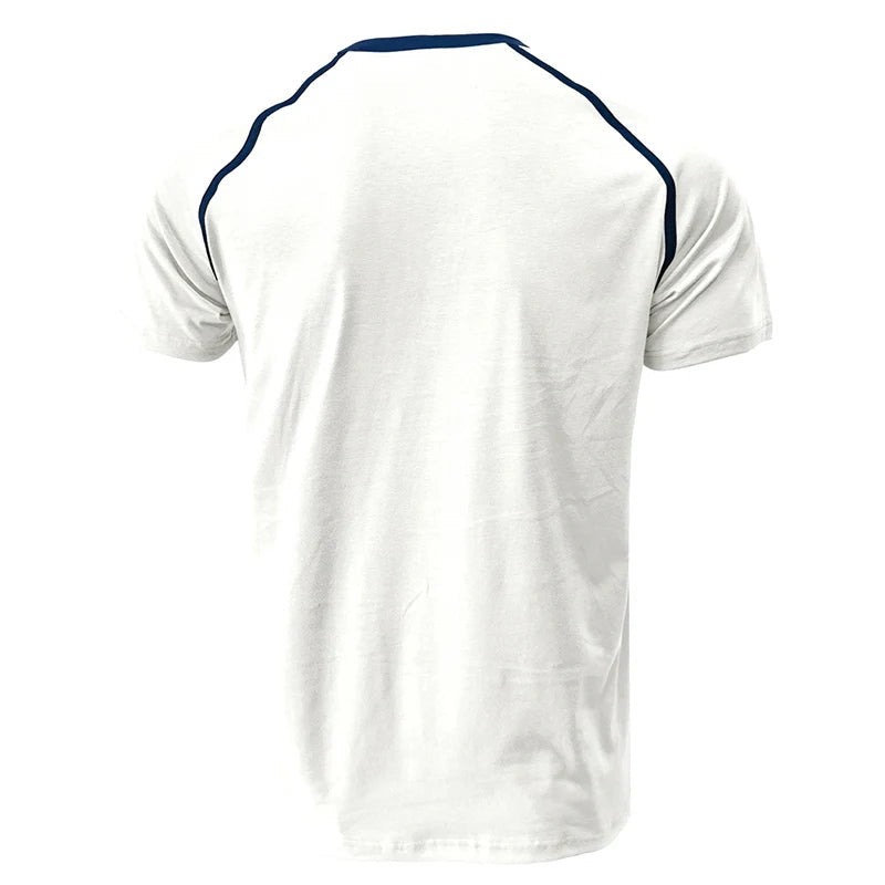 AIDASE  -  Summer High Quality Cotton Henley T-shirts Mens Casual Short Sleeve Tee Shirts Pullover Tops Henry Fashion Streetwear aidase-shop